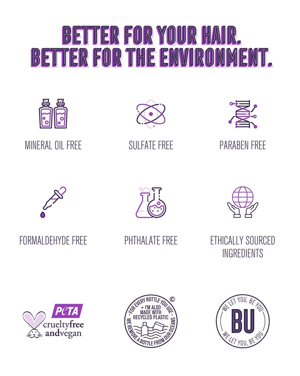 Bold Uniq Purple Shampoo packaging features vegan and paraben-free labeling.
