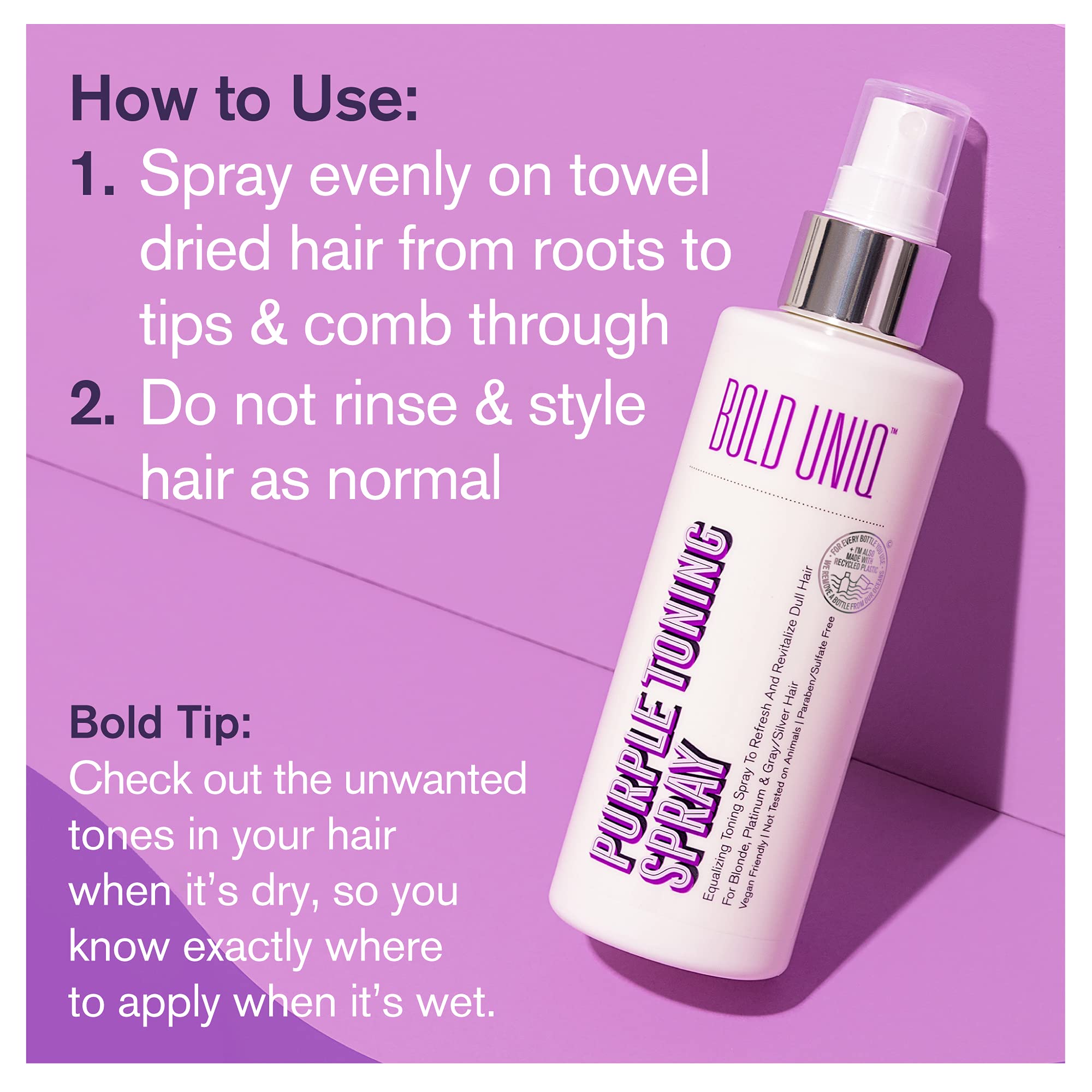 Bold Uniq recycled packaging emphasizes sustainable beauty with recycled plastic