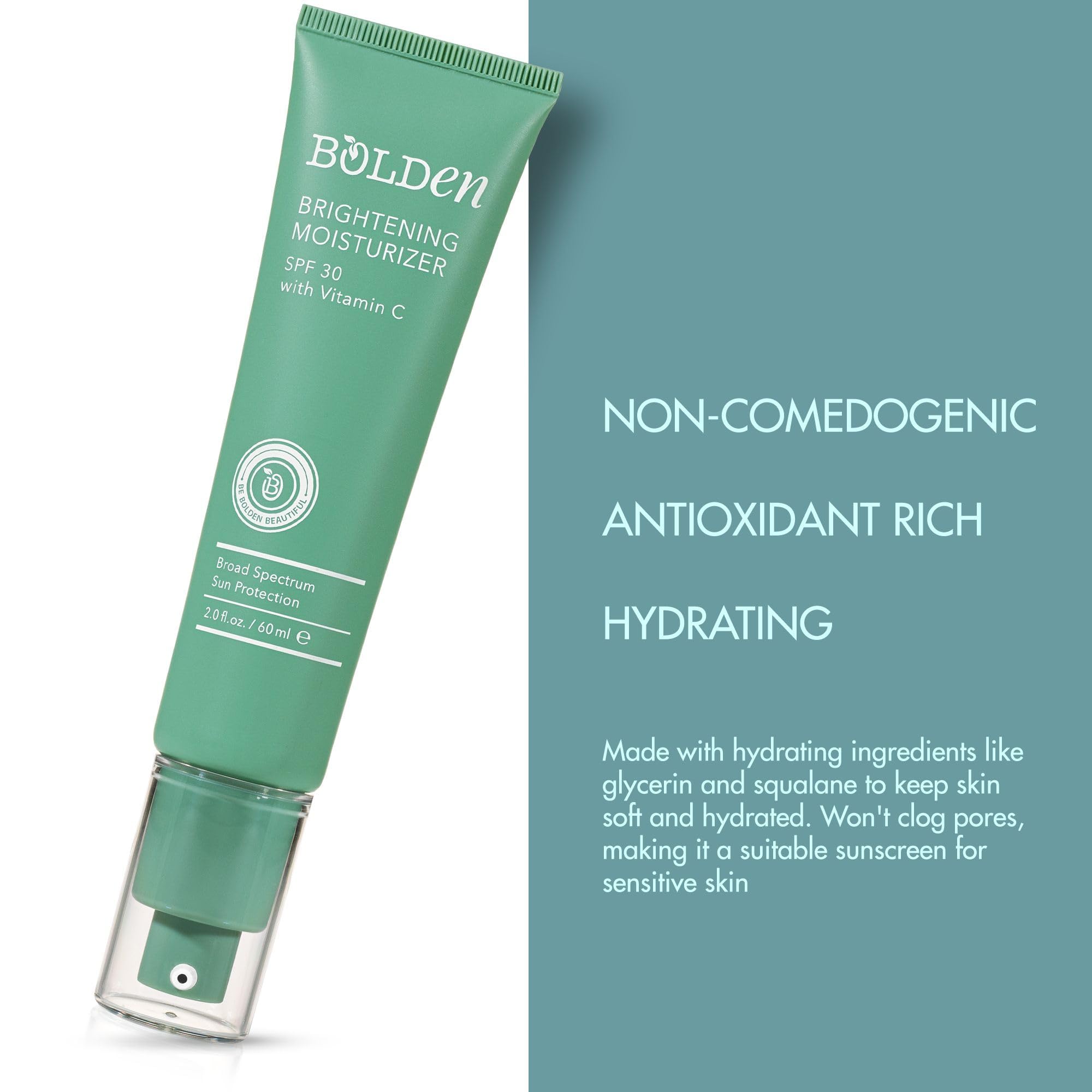 Bolden brightening moisturizer showing daily sun protection under natural light