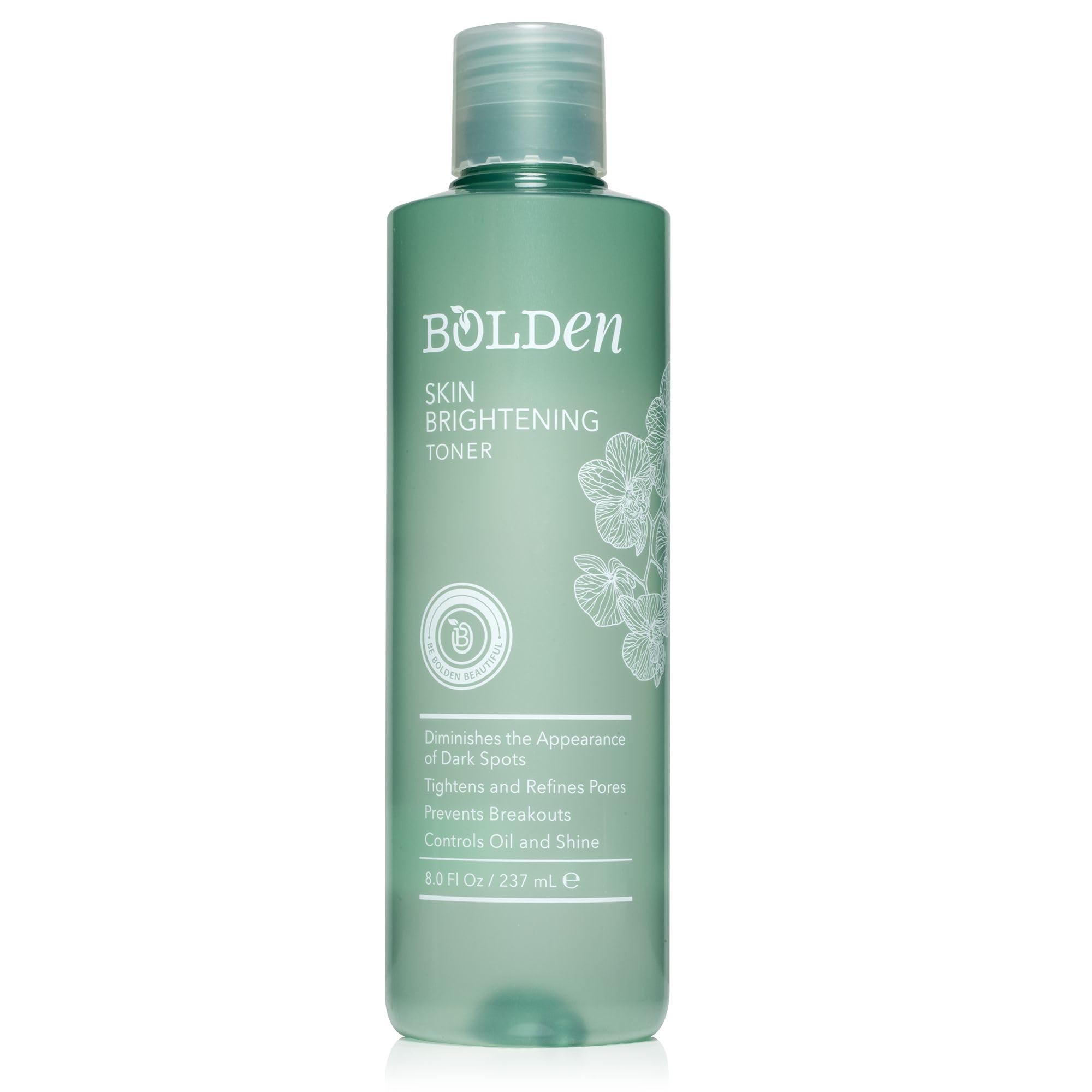Bolden Skin Brightening Toner bottle highlights gentle exfoliation for brighter, even skin.