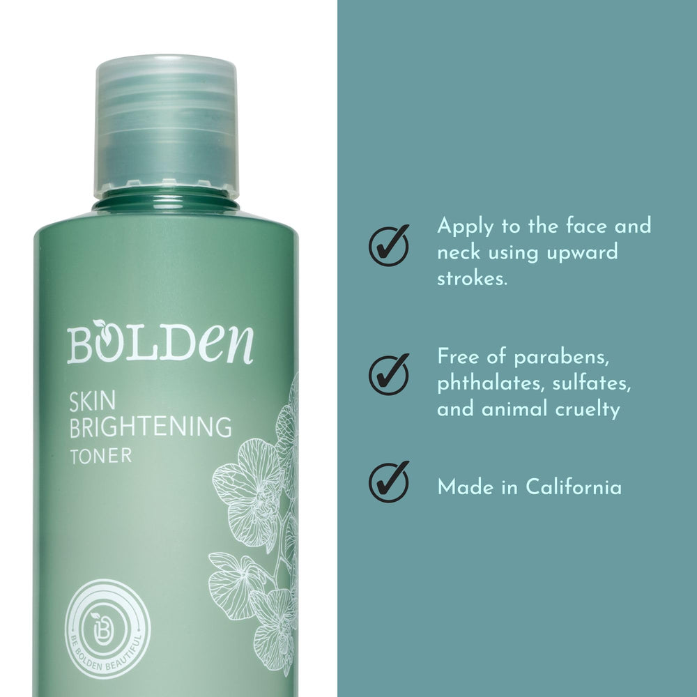 Bolden Skin Brightening Toner boxed packaging showcases brand commitment and routine fit.