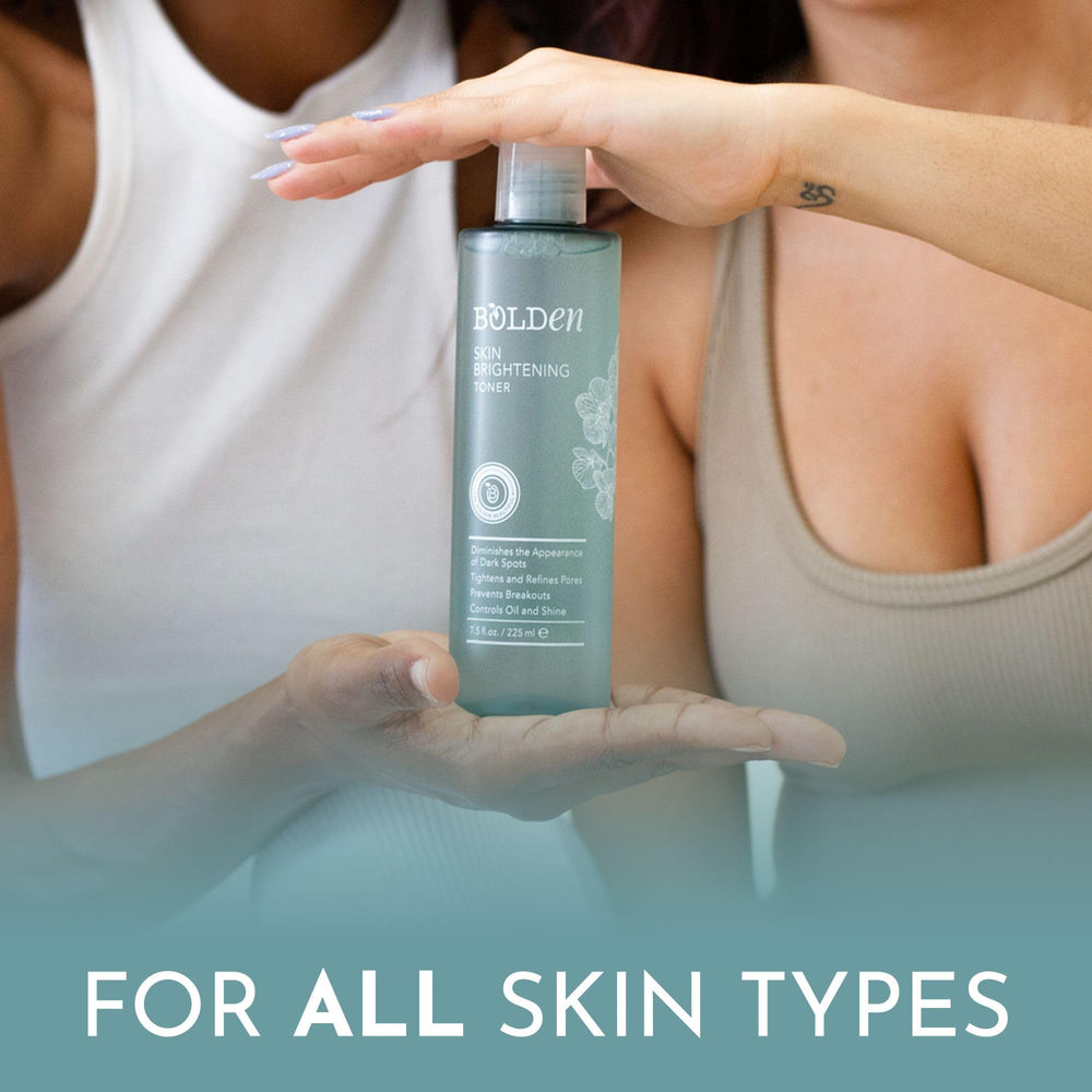 Bolden toner ingredients panel highlights antioxidants and barrier support.