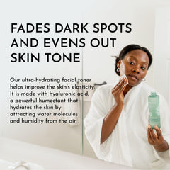 Bolden Skin Brightening Toner label shows glycolic acid and licorice for dark spots.