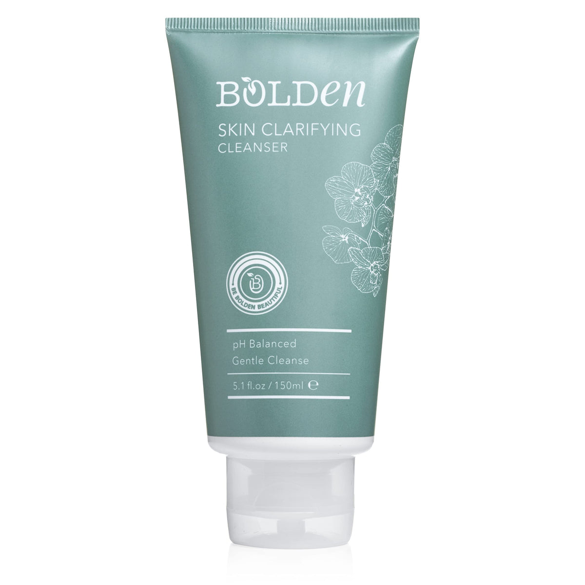 BOLDEN Skin Clarifying Cleanser bottle shows gel-to-foam transformation for deep cleansing
