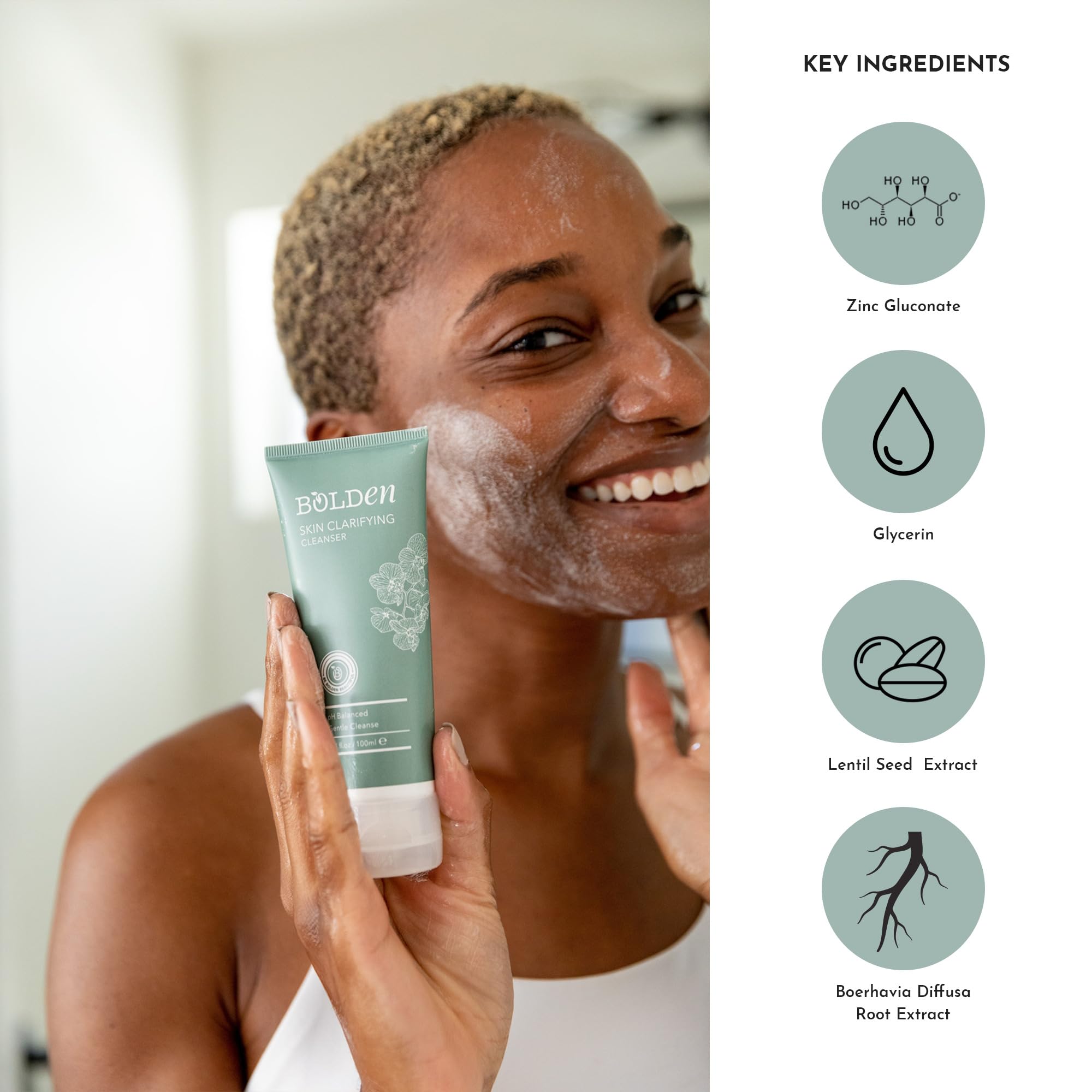 BOLDEN zinc gluconate oil balance for matte skin illustration