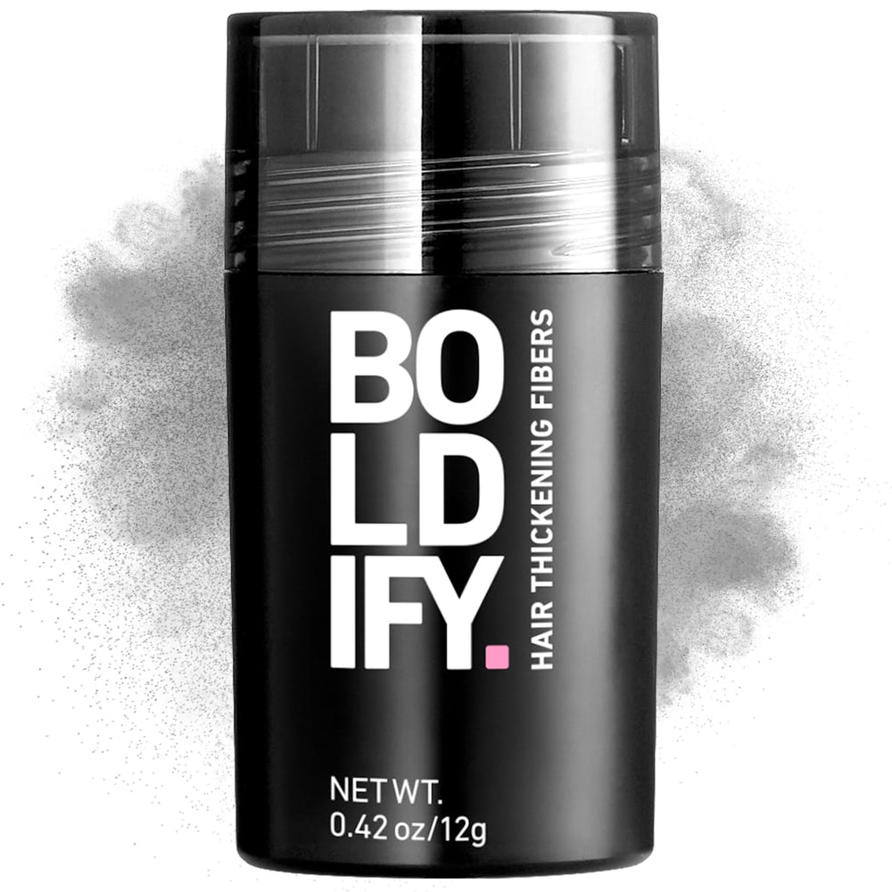 Boldify Hair Fibers 12g package front for quick on-the-go touch-ups
