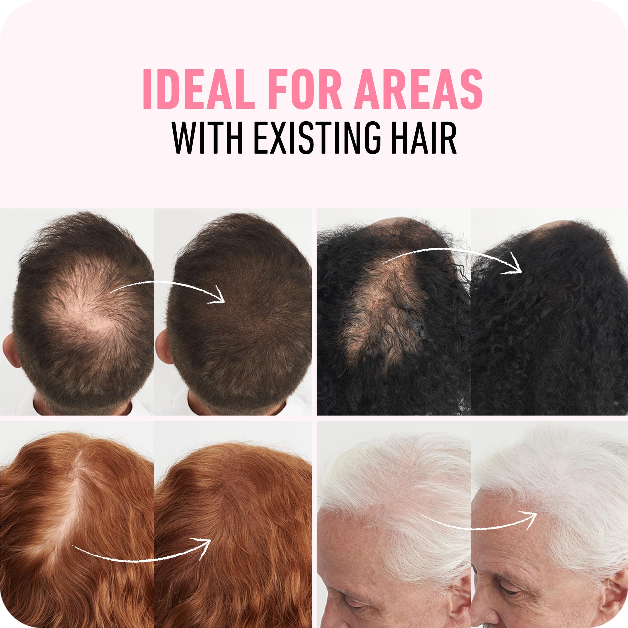 Boldify Hair Fibers 14-shades color-match for precise root coverage.