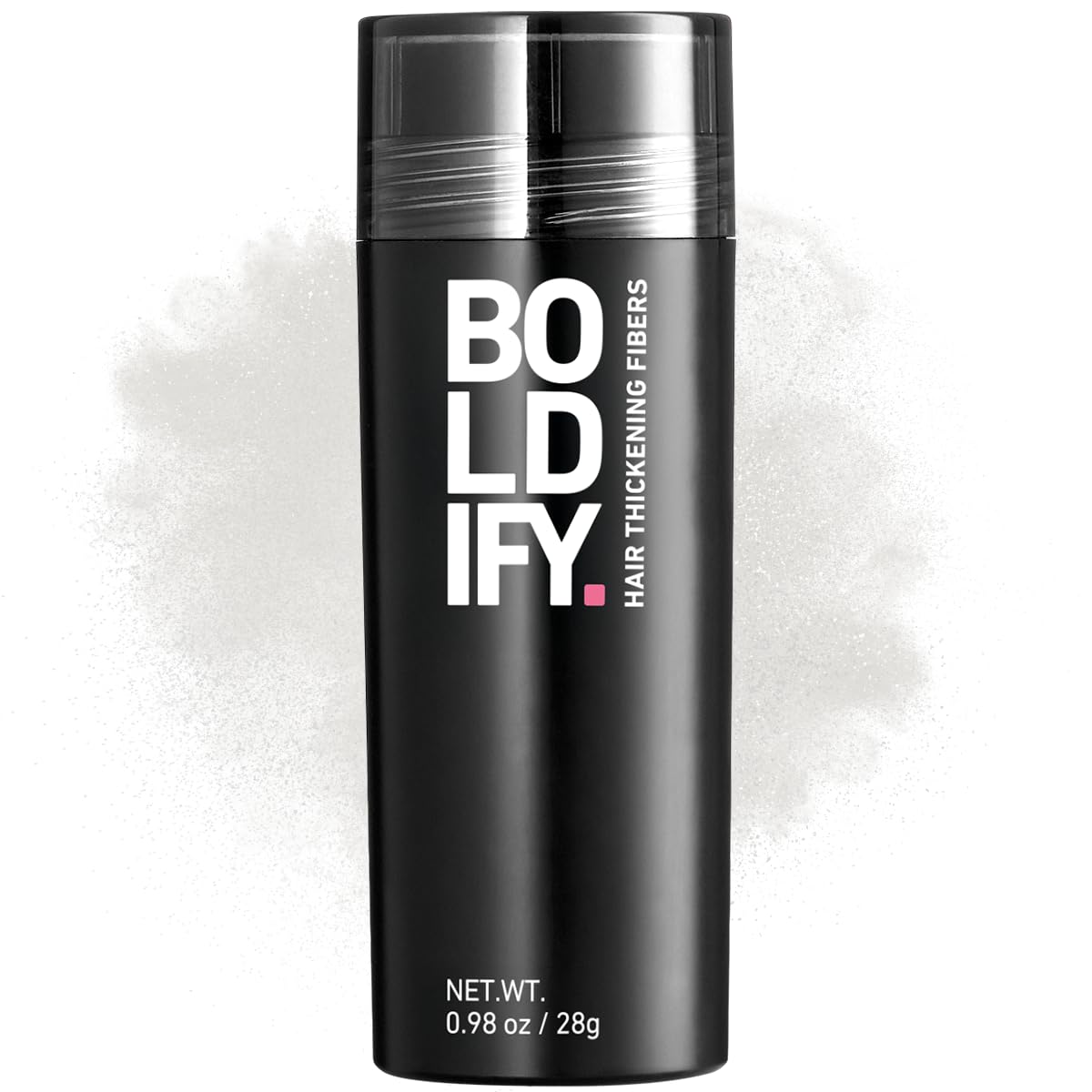 Boldify Hair Fibers 28g crown-fill close-up for instant fuller look.