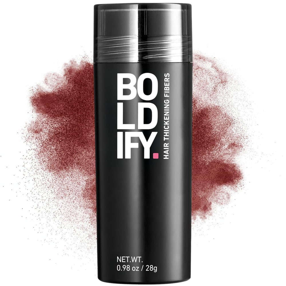 Boldify Hair Fibers 28g packaging shows close-up ready-to-use design for quick application