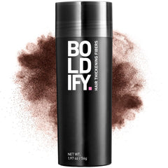 Boldify Hair Fibers 56g packaging for quick root touch-ups.