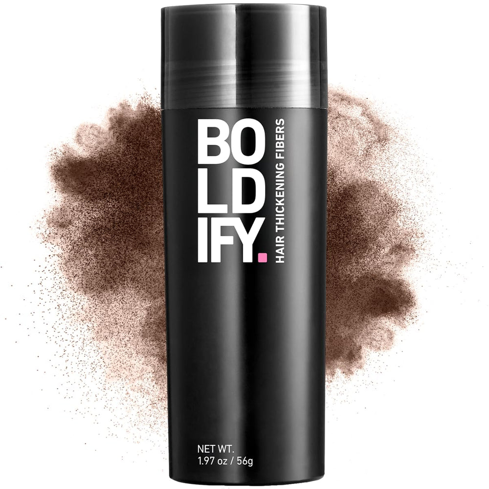Boldify Hair Fibers application close-up for natural crown coverage.