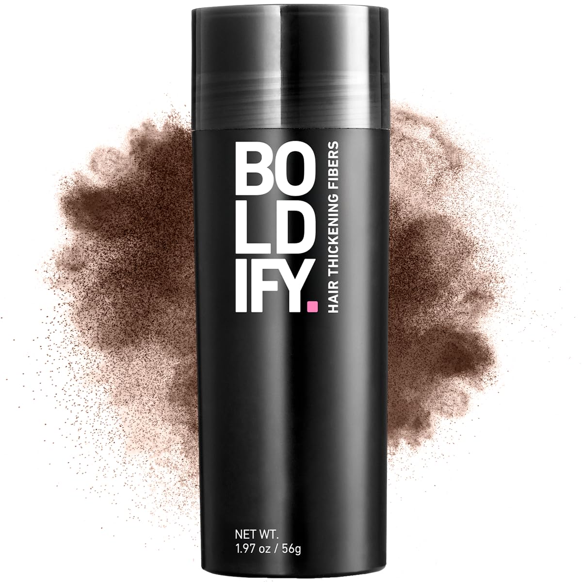 Boldify Hair Fibers application close-up for natural crown coverage.