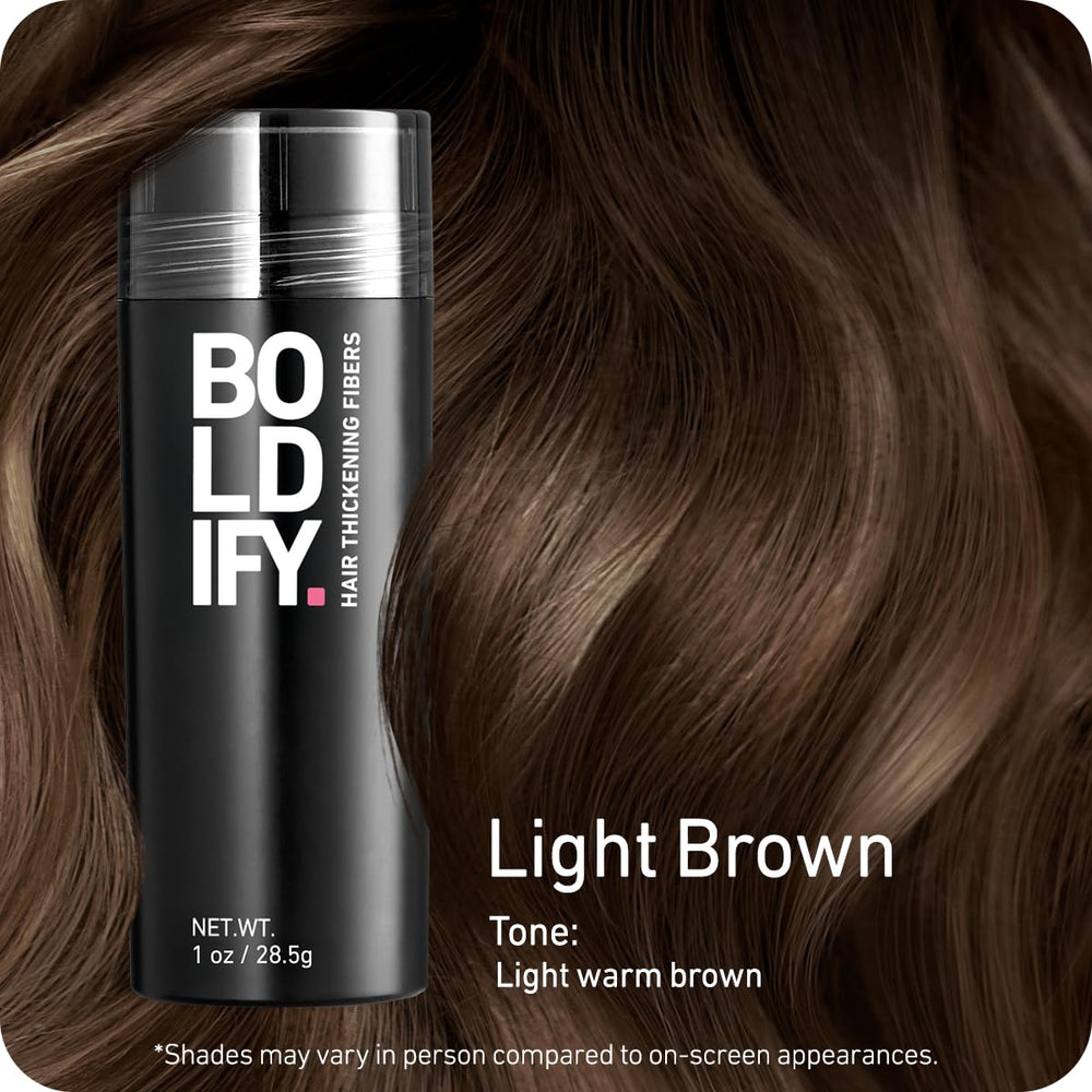 Boldify Hair Fibers application closeup showing natural crown blend.