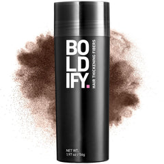 Boldify Hair Fibers application close-up for natural crown coverage.
