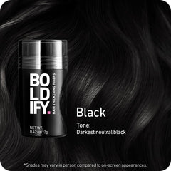 Boldify Hair Fibers applied on crown creates instant fuller look for fine hair.