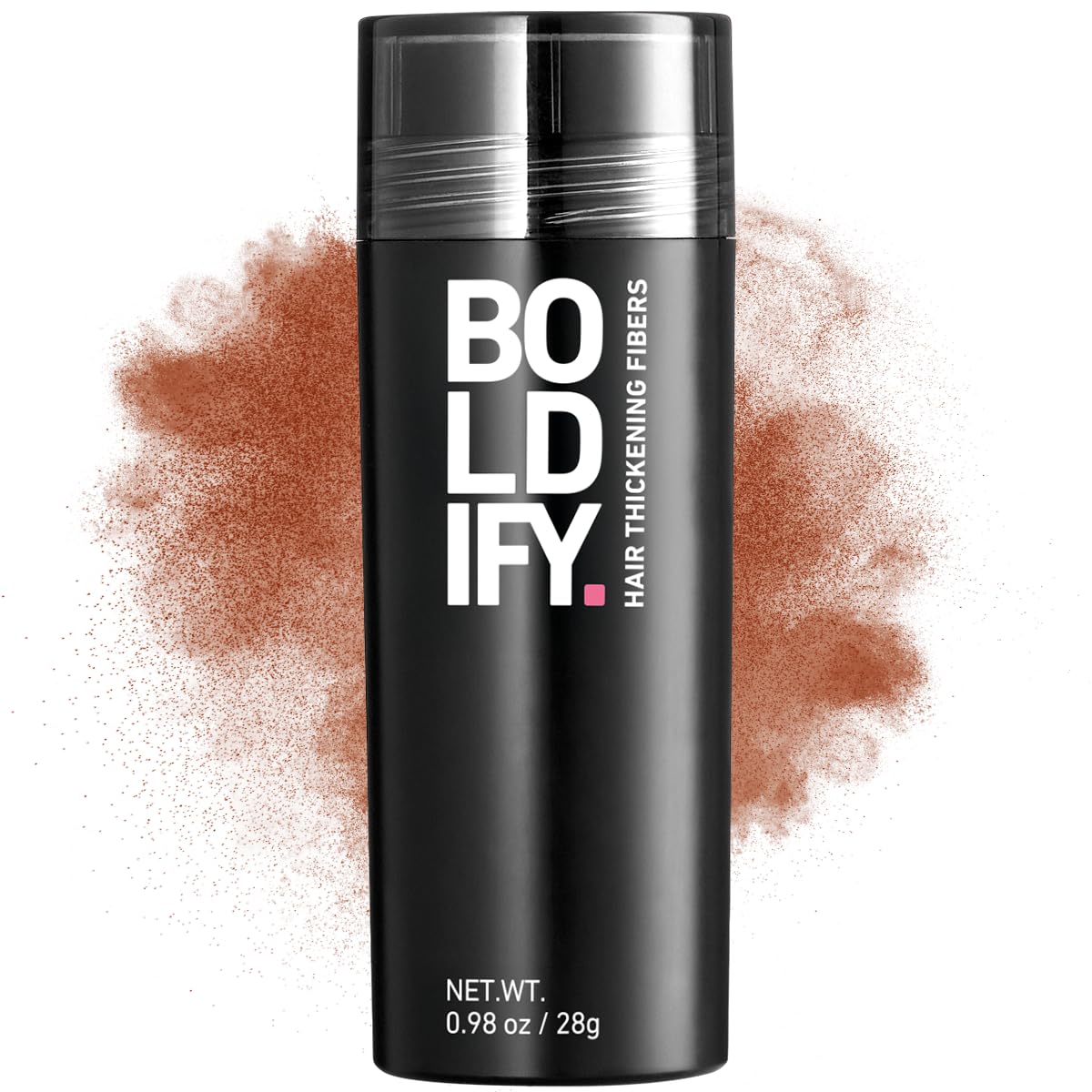 Boldify Hair Fibers Auburn application boosts fullness for thinning hair.