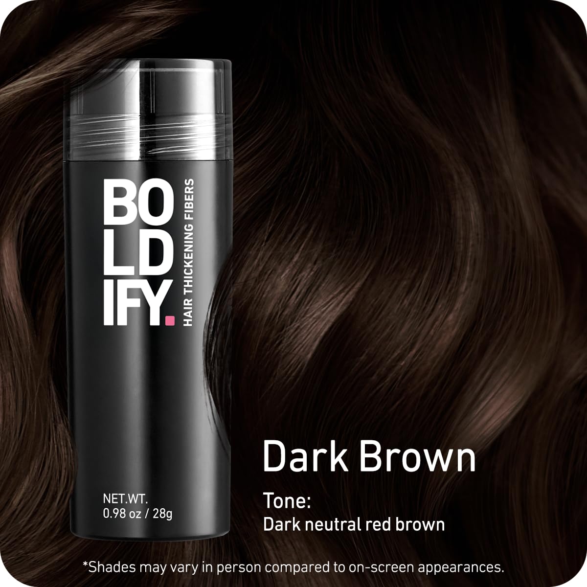Boldify Hair Fibers color-match shades ensure seamless root-to-tip color.