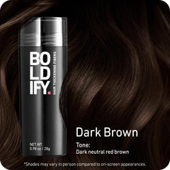 Boldify Hair Fibers color-match shades ensure seamless root-to-tip color.