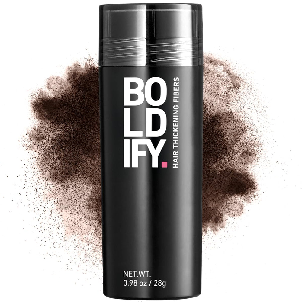 Boldify Hair Fibers crown application for instant fullness and natural blend.