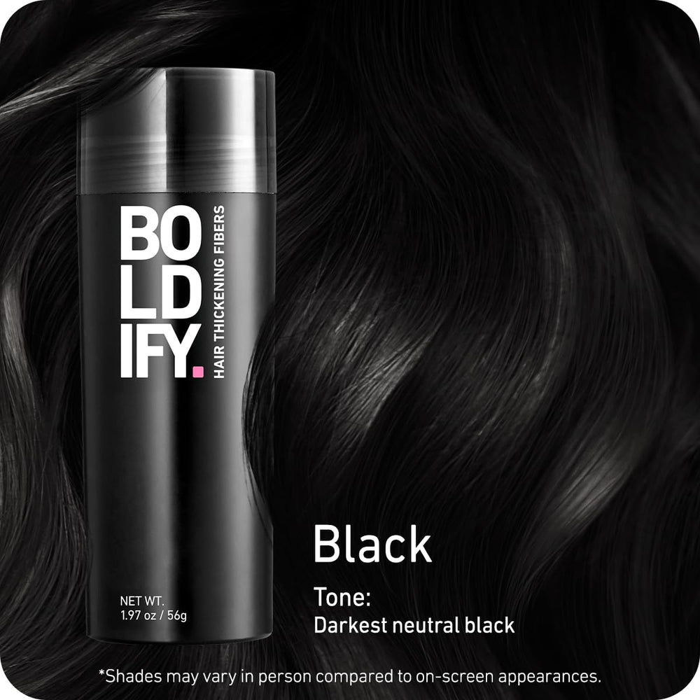 Boldify Hair Fibers partline blend demonstrates seamless thinning-area coverage