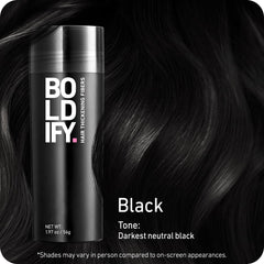 Boldify Hair Fibers partline blend demonstrates seamless thinning-area coverage