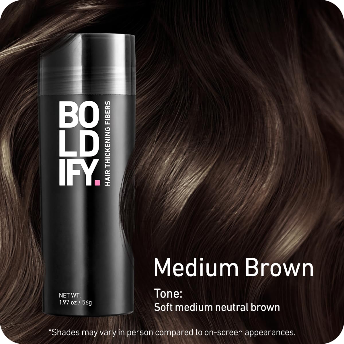 Boldify Hair Fibers partline-coverage delivers instant density along partline