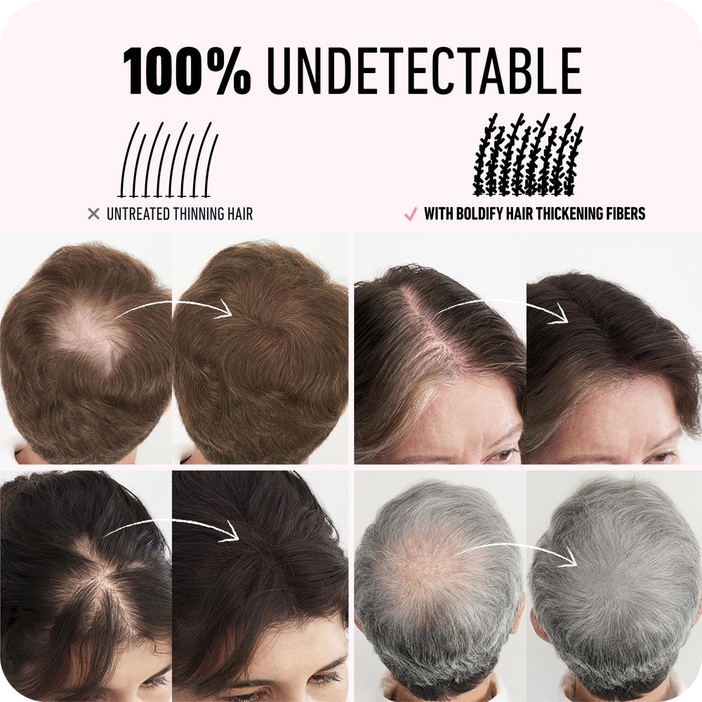 Boldify Hair Fibers partline coverage for a seamless look.