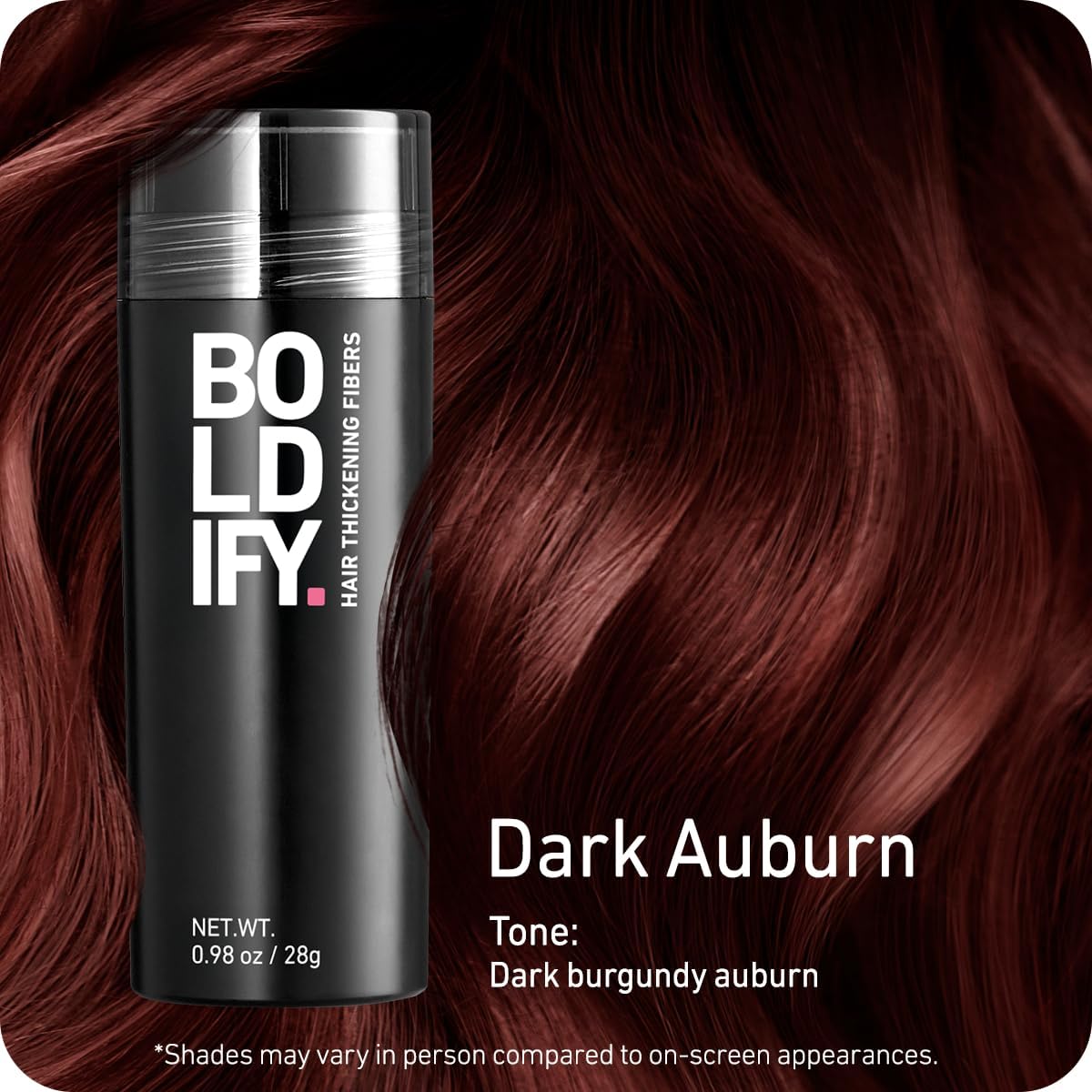 Boldify Hair Fibers shade range 14 swatches helps you precisely match your color