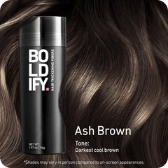 Boldify Hair Fibers side-view application demonstrates natural blending.