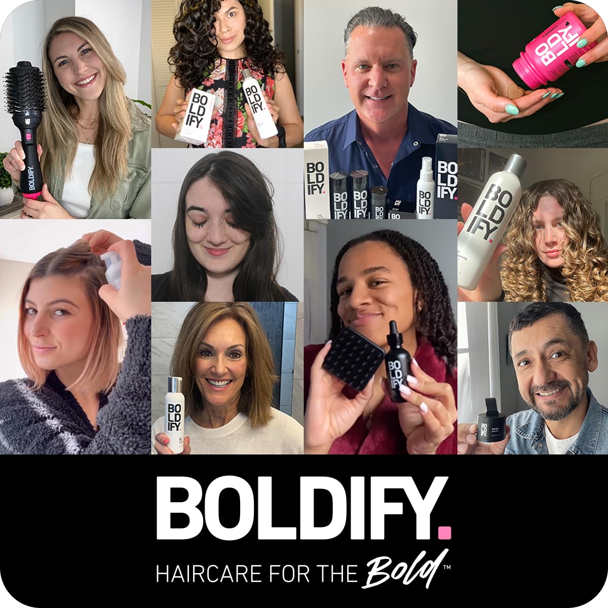 Boldify hairline brush on beard contour assists neat root touch-ups.