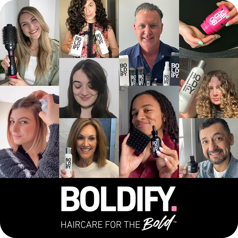 Boldify hairline brush on beard contour assists neat root touch-ups.