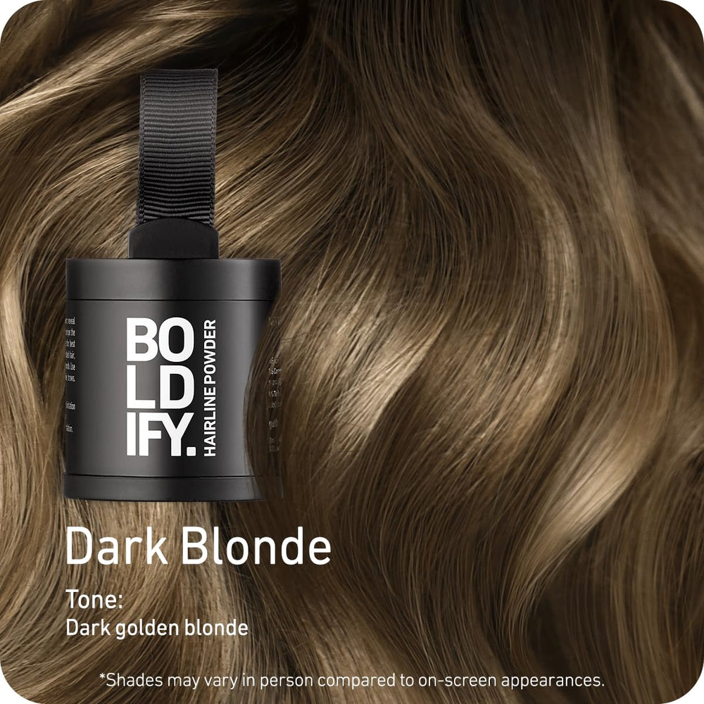 Boldify Hairline Powder application closeup for precise gray coverage