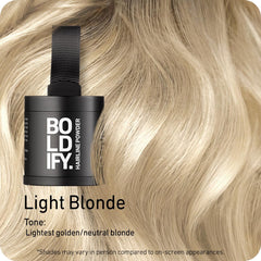 Boldify Hairline Powder application swatch shows smooth natural coverage