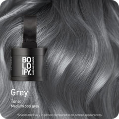 Boldify Hairline Powder applicator closeup shows precise, non-greasy application.