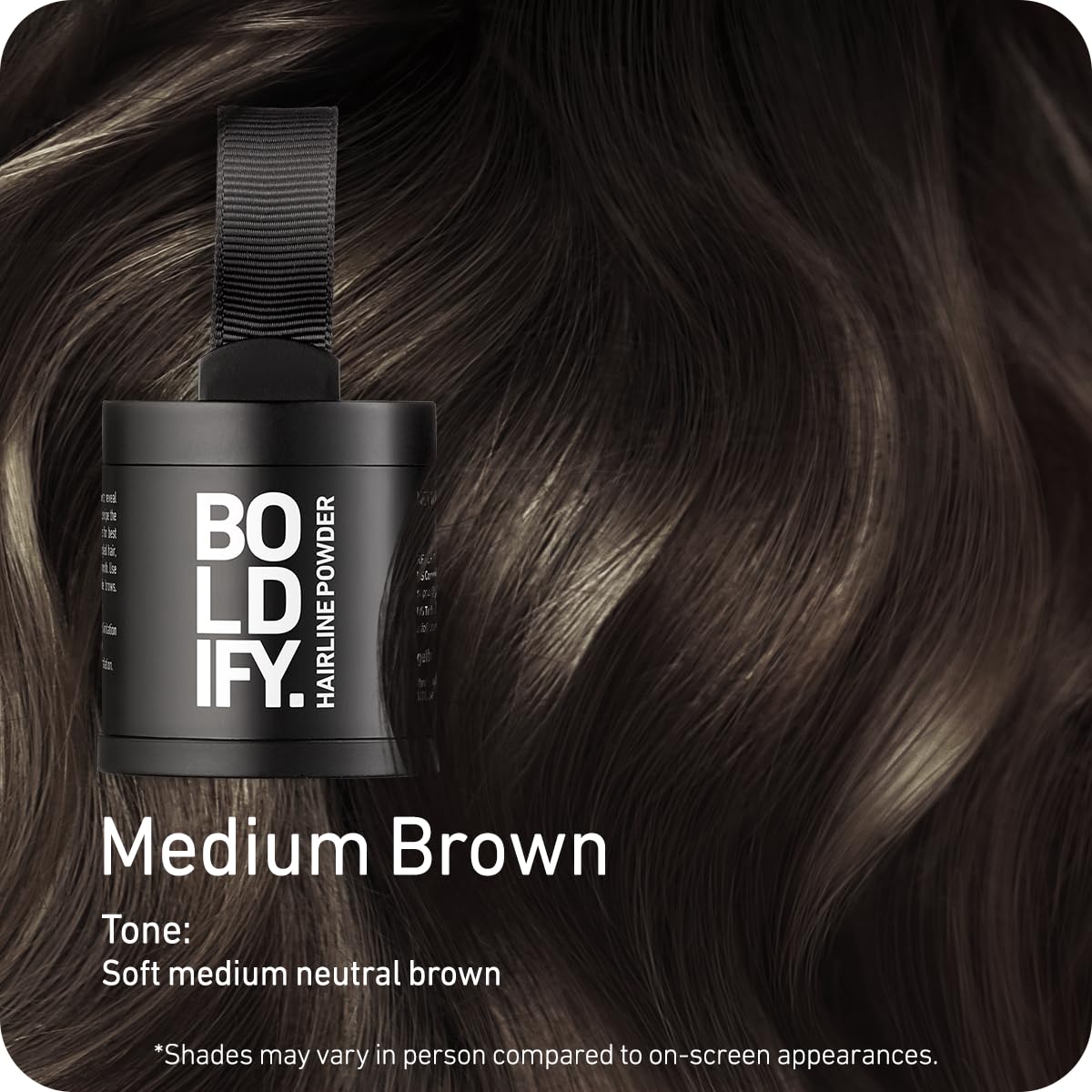 Boldify Hairline Powder applicator dab for precise gray coverage.