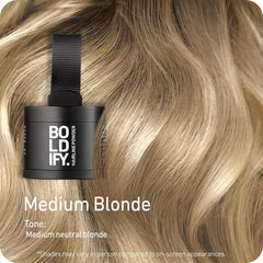 Boldify Hairline Powder applicator dab shows precise coverage for natural-looking results.