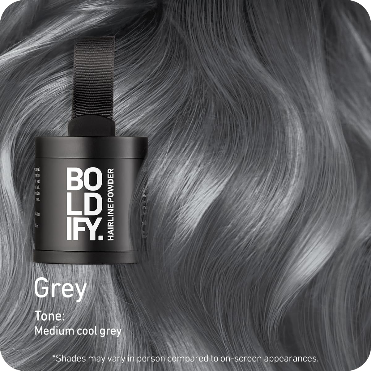 Boldify Hairline Powder applicator dabber provides precise root touch-up.