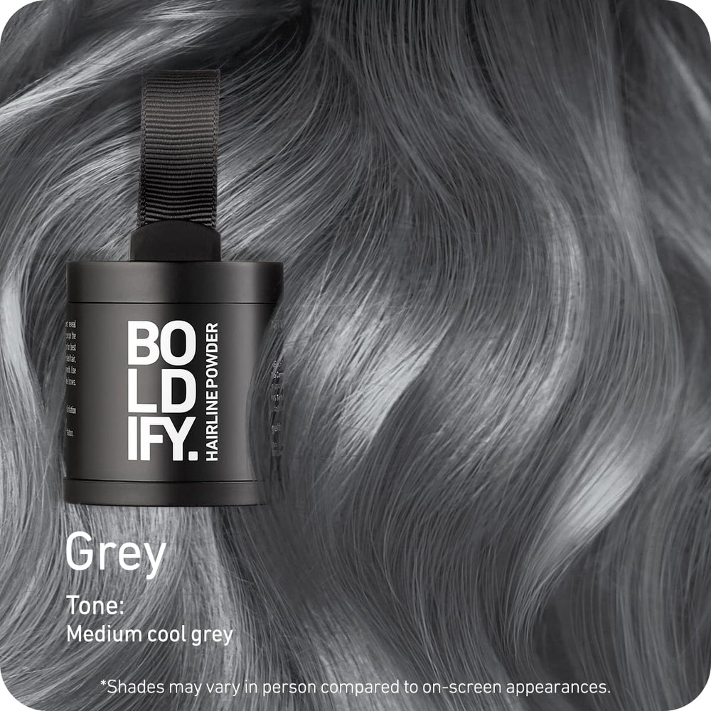 Boldify Hairline Powder applicator dabber provides precise root touch-up.