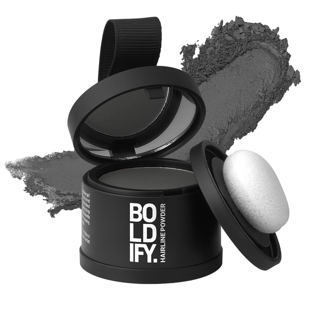 Boldify Hairline Powder compact closeup for precise root touch ups
