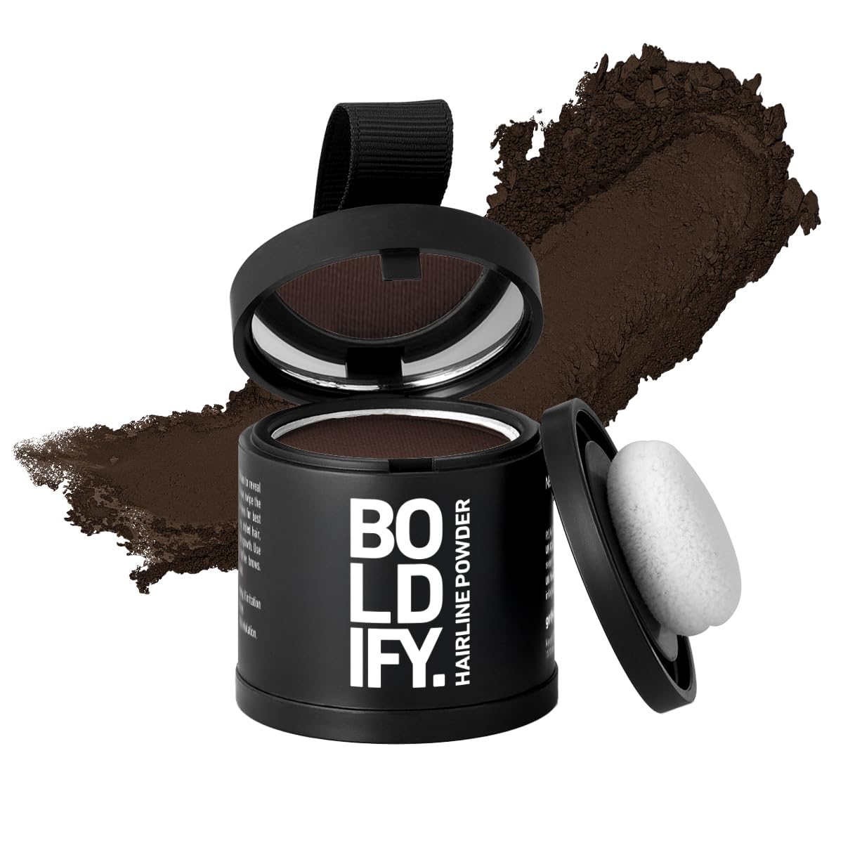 Boldify Hairline Powder compact closed lid for portable gray coverage.