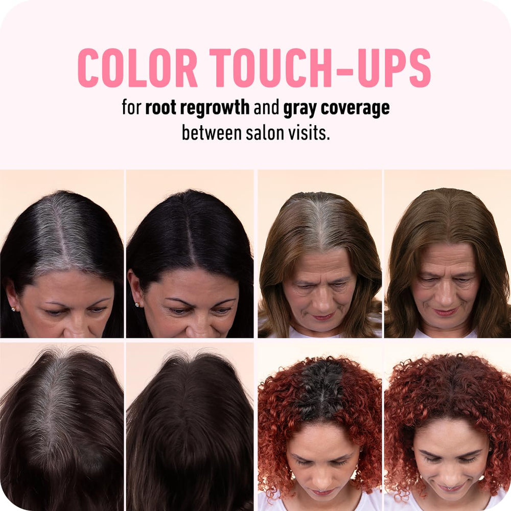 Boldify Hairline Powder on gray hair for natural-looking coverage.