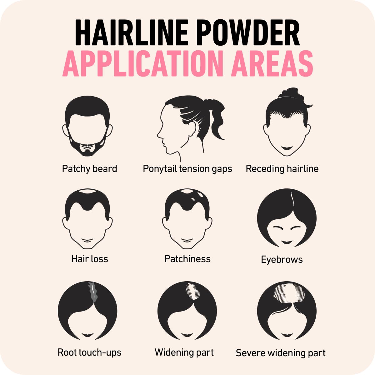Boldify Hairline Powder travel-mirrored kit enables easy styling anywhere.