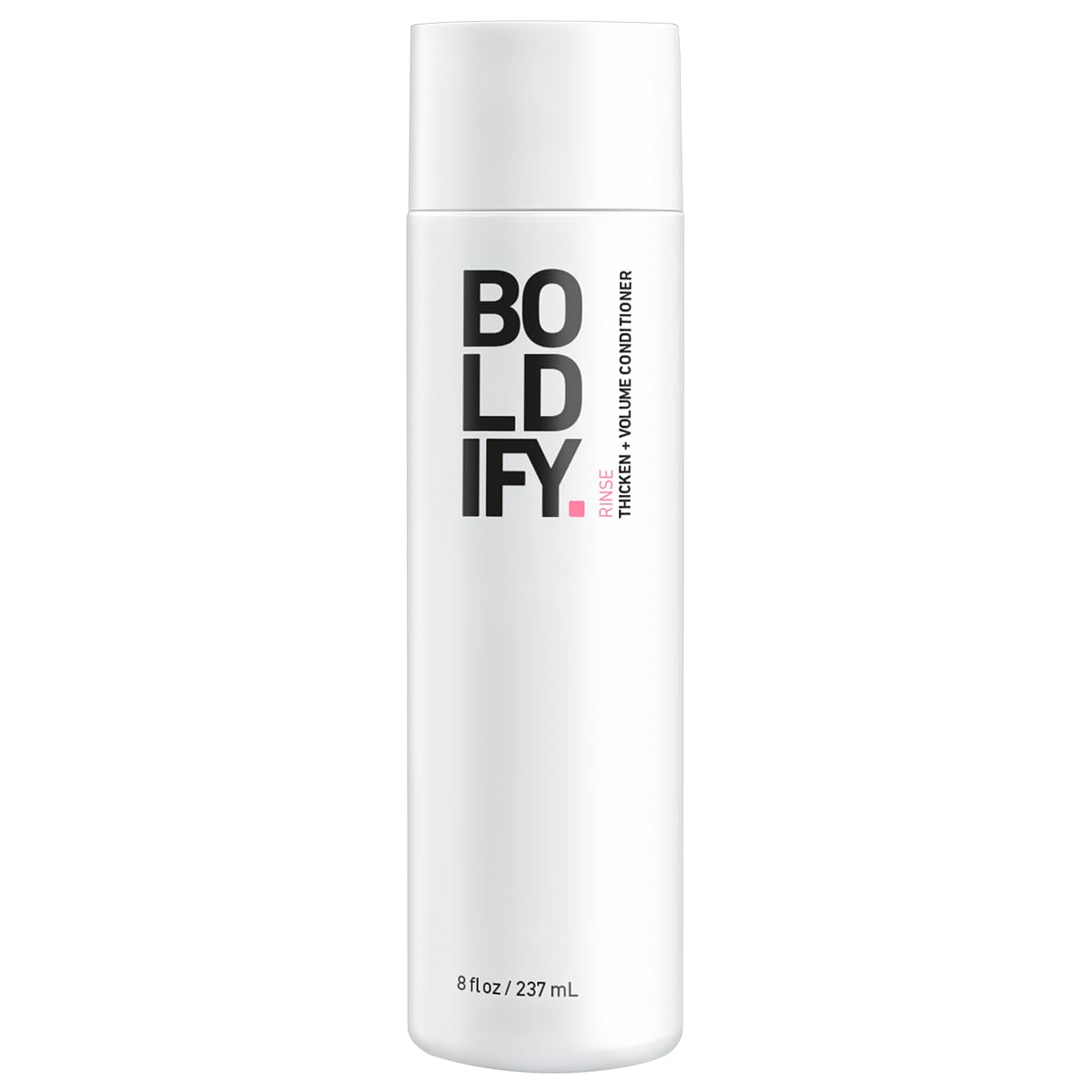 Boldify Thicken Volume Conditioner bottle demonstrates weightless moisture for fuller-looking hair.