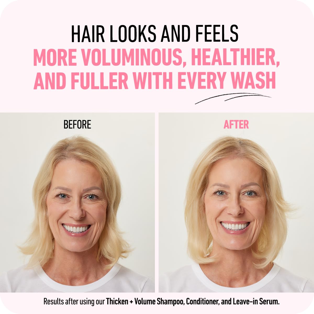 Boldify Thicken Volume Conditioner in-shower scene suggests quick, nourishing rinse.