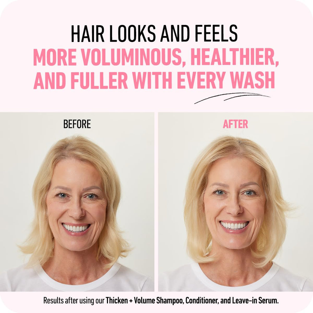 Boldify Thicken Volume Conditioner in-shower scene suggests quick, nourishing rinse.