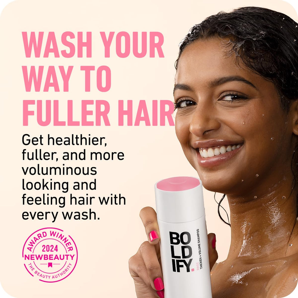Boldify Thickening Shampoo rice water lather provides gentle cleansing and voluminous look