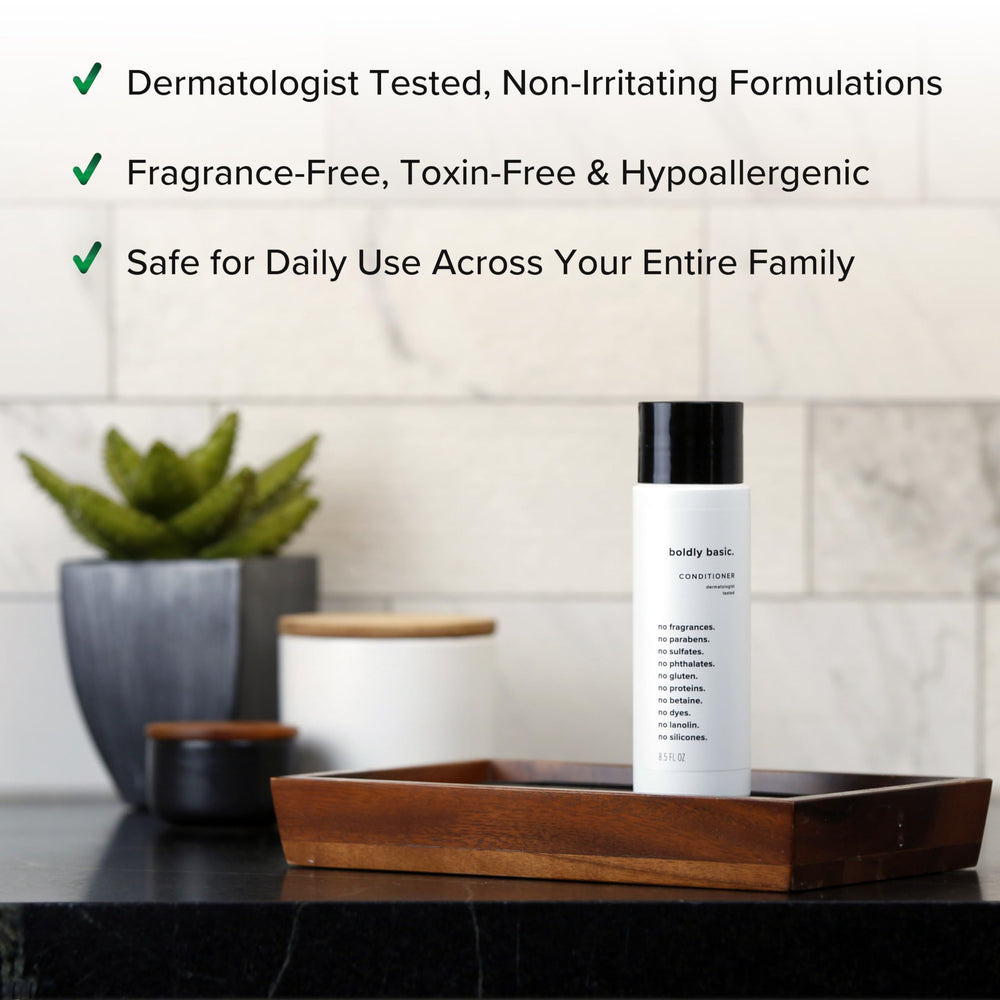 Application shot of the conditioner pump offering easy, unscented daily use.