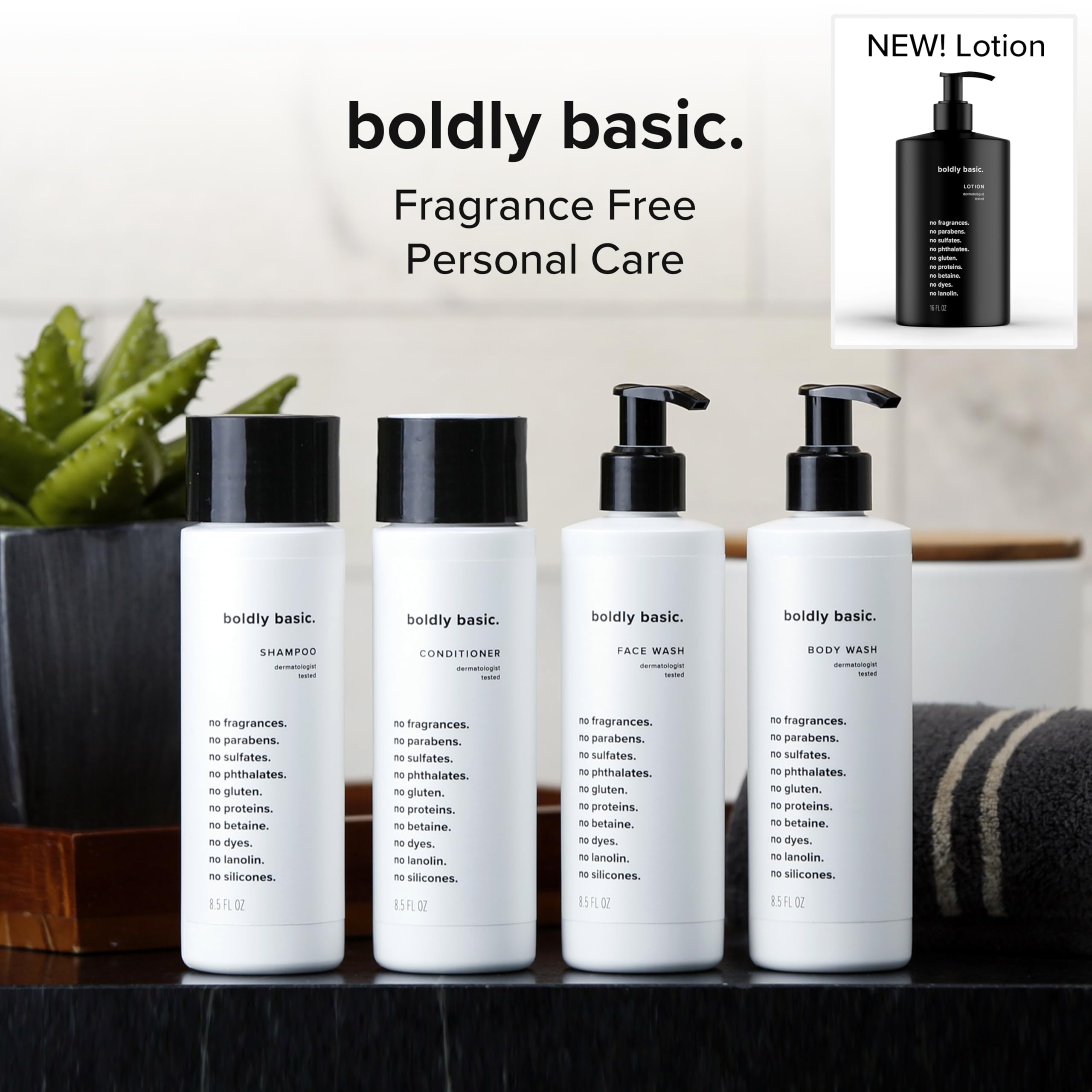 Boldly Basic conditioner packaging proudly states Made in the USA.