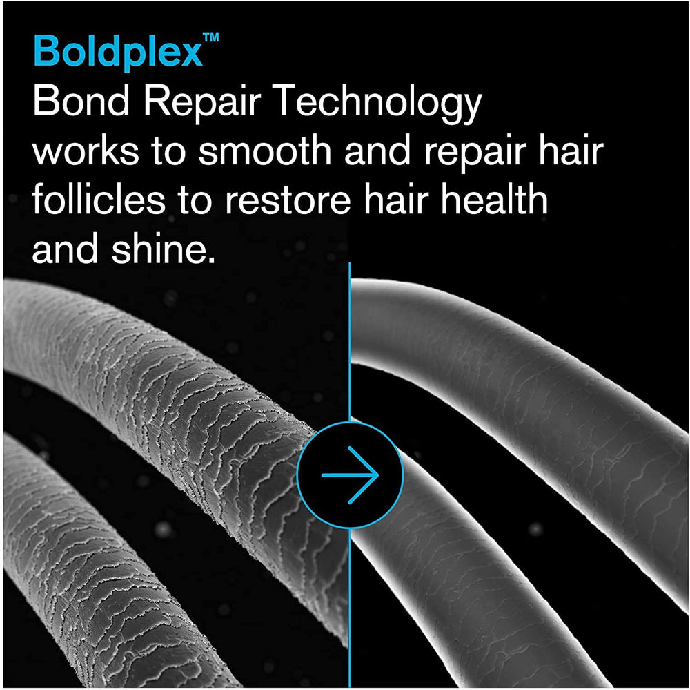 BOLD UNIQ Boldplex heat protectant spray after-wash routine aids color-treated hair.