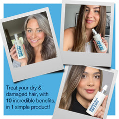 BOLD UNIQ Boldplex heat protectant spray application nourishes after wash for glow.